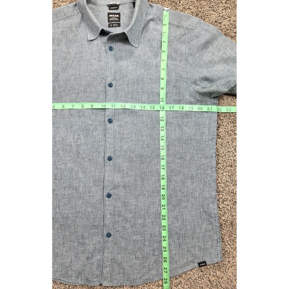 prAna Lindores Men's Button-Up Shirt Saltwater Standard Fit Sz Large - Picture 6 of 7
